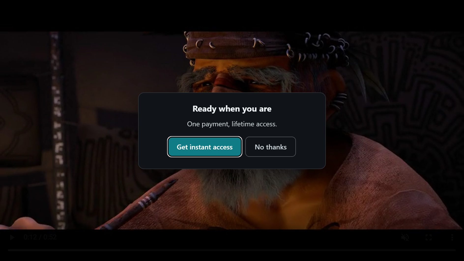 Buy button overlay on a video