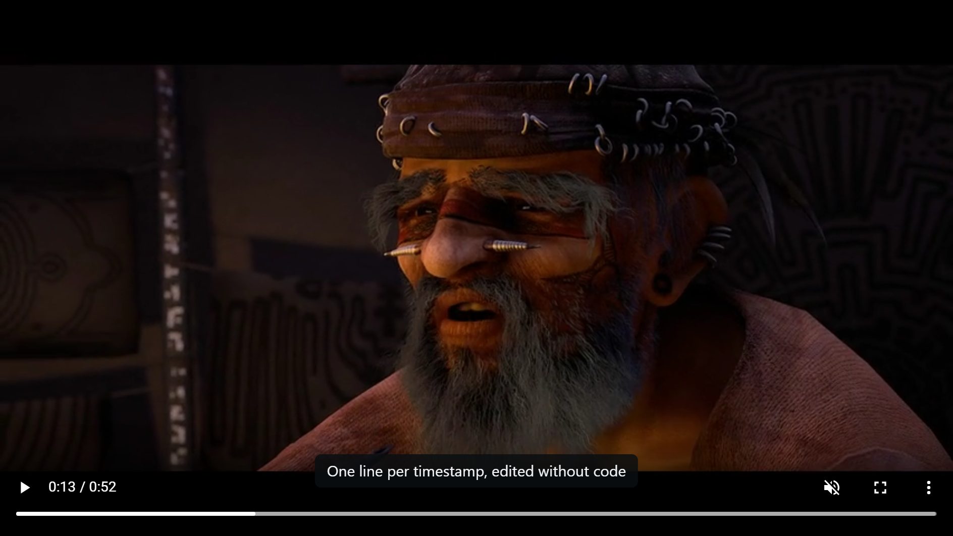 Captions overlay on a video