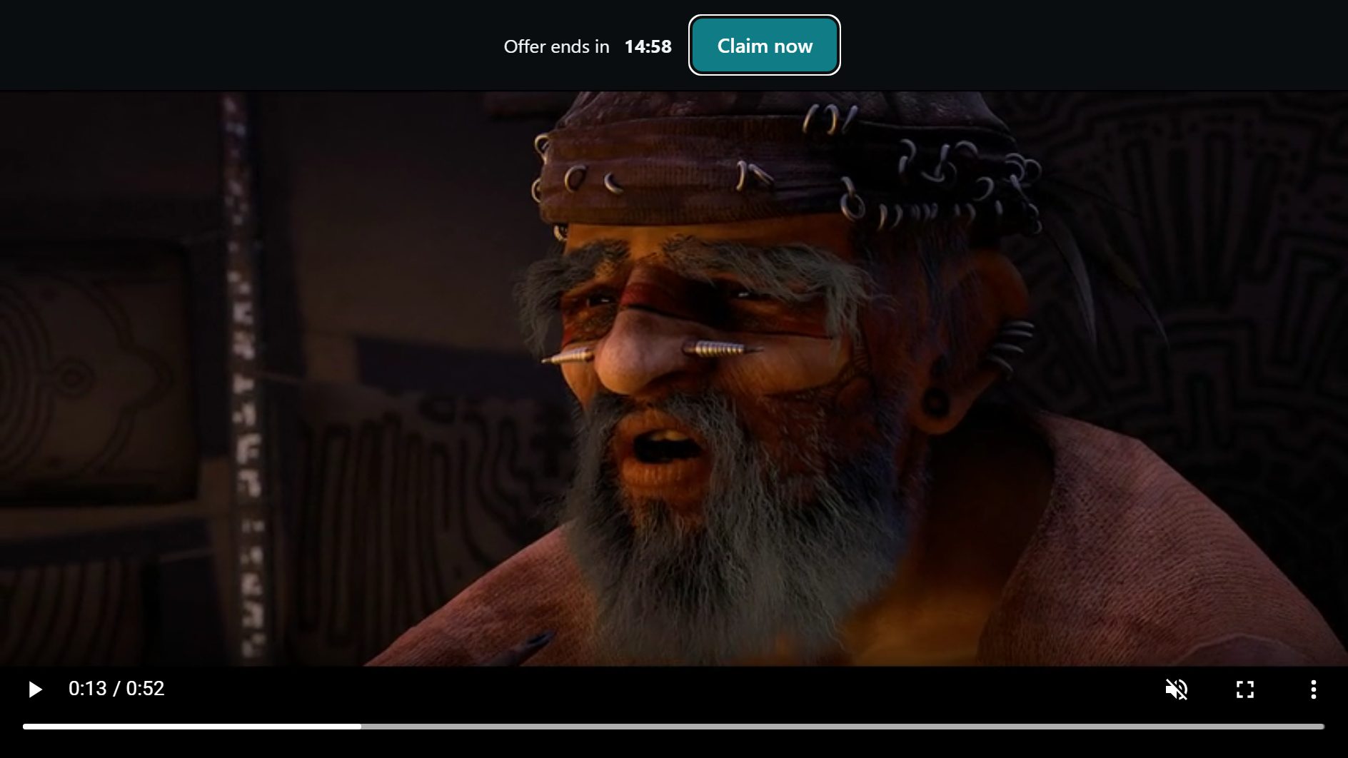 Countdown overlay on a video