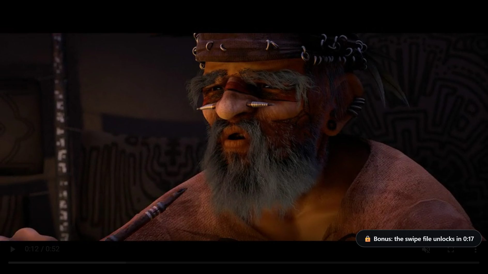 Bonus teaser overlay on a video