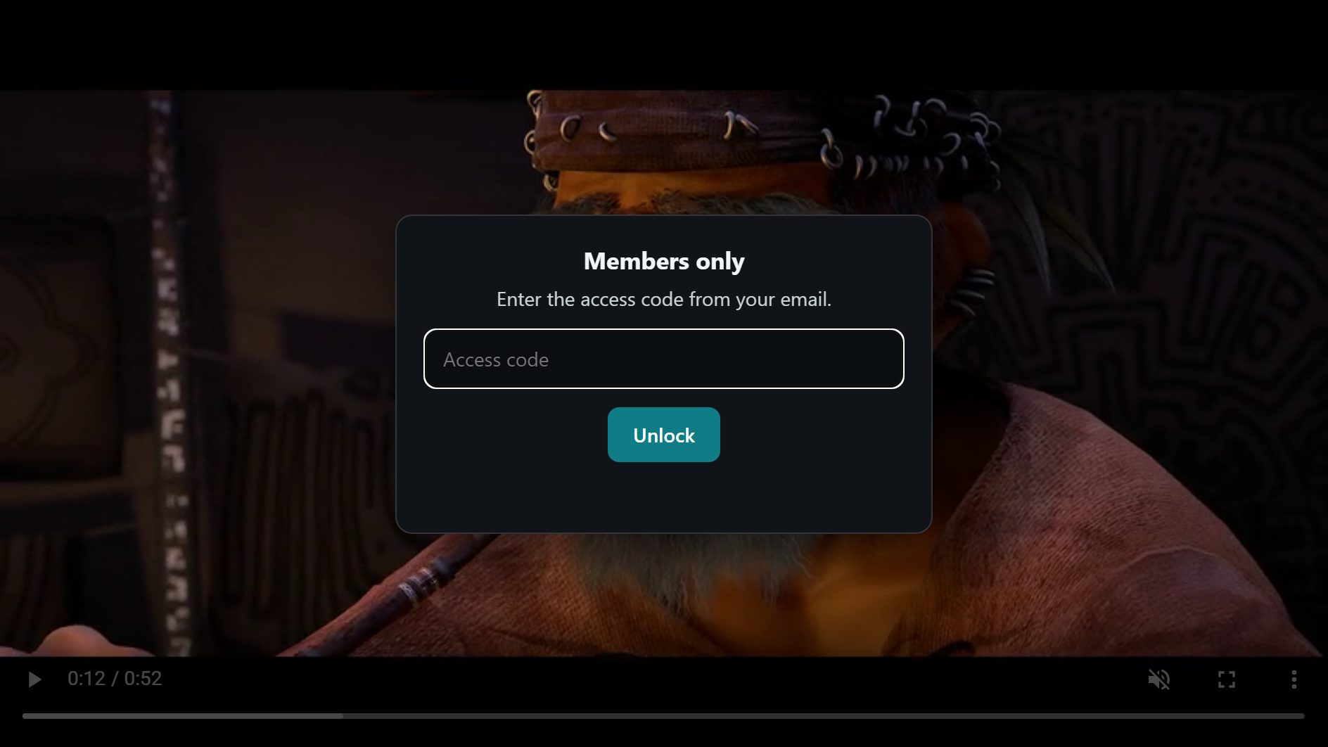Unlock gate overlay on a video